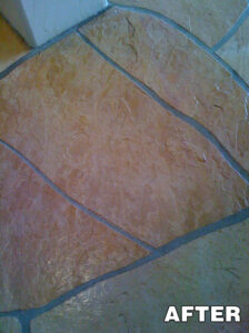 Close-up of cleaned Saltillo tile with sealed grout lines by Arizona Tile & Grout Care.
