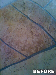 Close-up of cleaned Saltillo tile with sealed grout lines by Arizona Tile & Grout Care.
