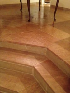 Saltillo tile stairs restored and sealed by Arizona Tile & Grout Care.