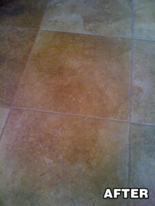 Marble tile floor restored to a glossy finish—professional Tucson tile services.