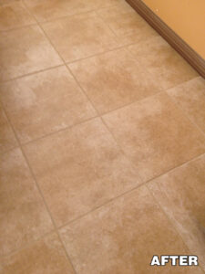 Light tan ceramic tile with visible grout lines—tile and grout care in Tucson kitchens.